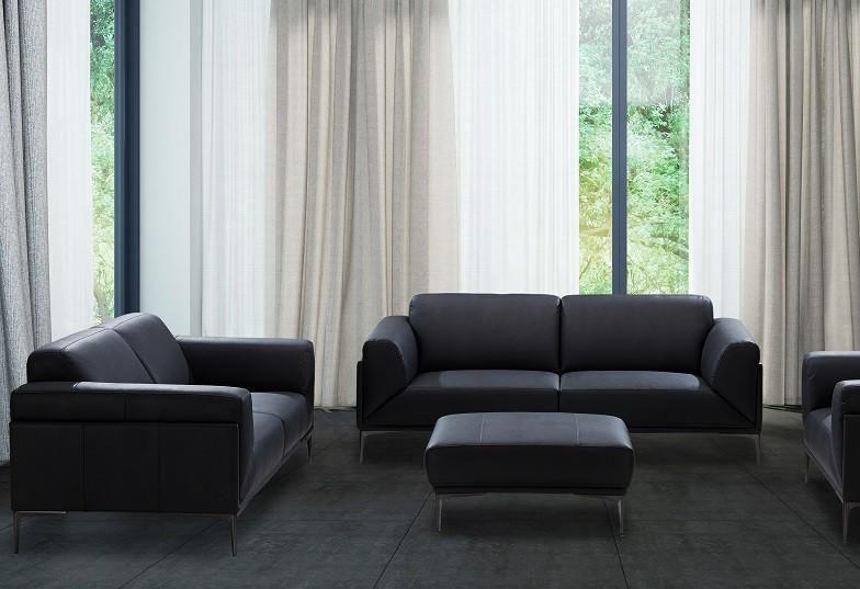 

    
Black Premium Italian Leather Sofa & Loveseat Set 2Pcs Modern J&M Knight
