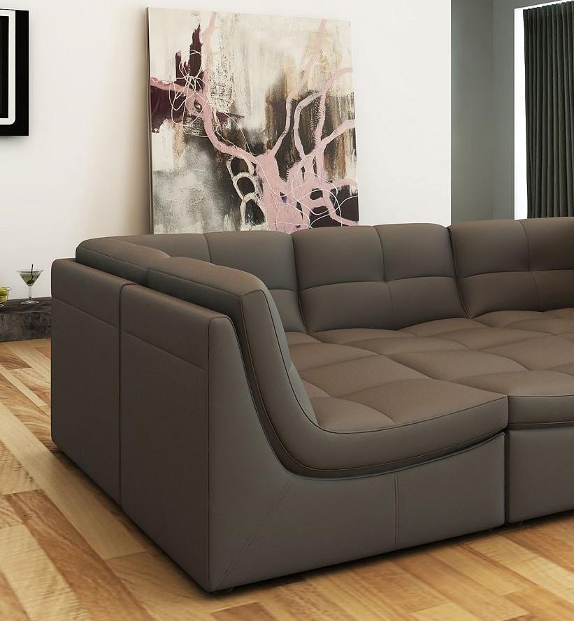 

    
SKU176651 Grey Leather Modular Sectional Living Room Set 6 Pcs Modern J&M Lego
