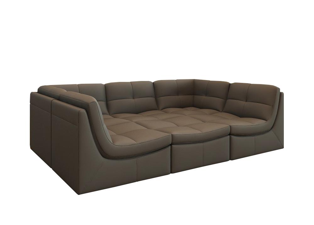 Contemporary, Modern Sectional Sofa Lego SKU176651 in Gray Leather