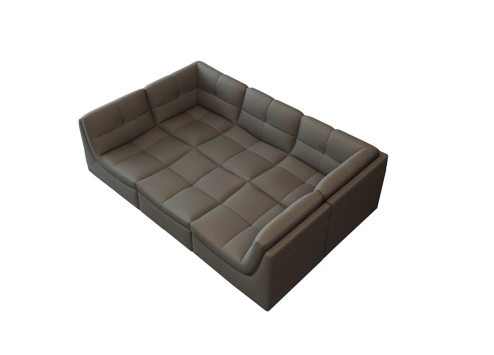 

    
Grey Leather Modular Sectional Living Room Set 6 Pcs Modern J&M Lego
