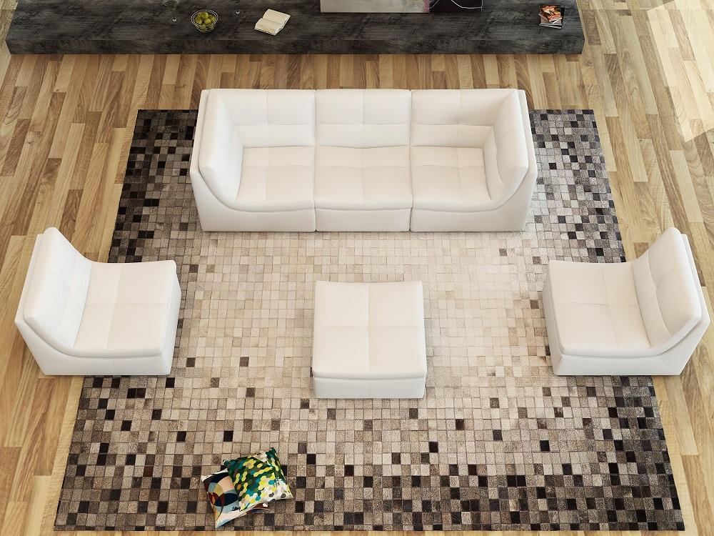

    
SKU176653 White Leather Modular Sectional Living Room Set 6 Pcs Modern J&M Lego
