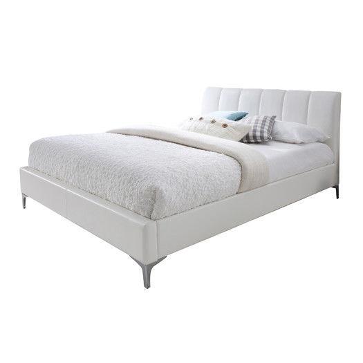 

    
J&M Leona Contemporary White Eco Pelle Upholstered Queen Size Platform Bed
