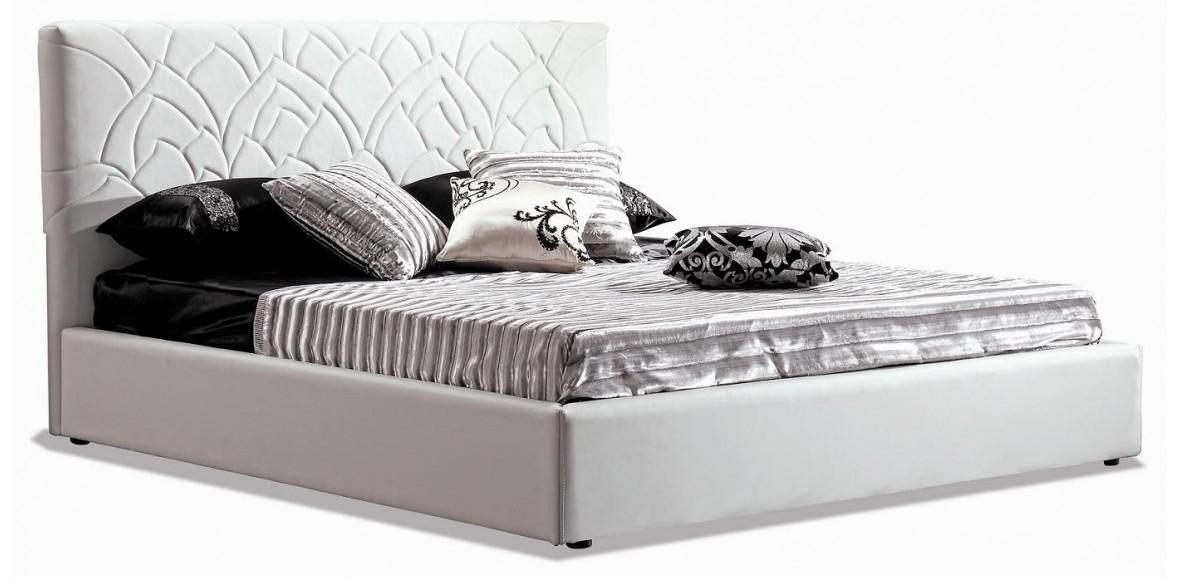 

    
J&M Lily Modern Style White Premium Eco Leather Upholstered King Size Platform Bed
