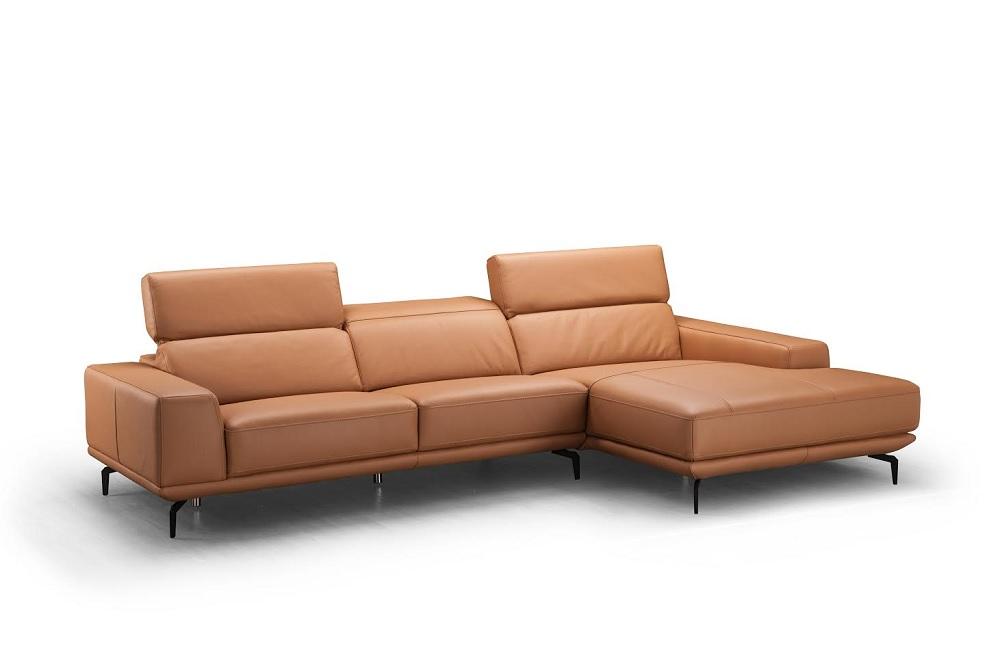 

    
Light Brown Premium Italian Leather Sectional Sofa LHC Modern J&M Lima
