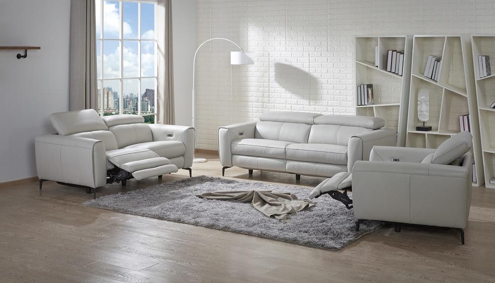 

    
Modern Motion Living Room Sofa Set 2Pcs in Light Grey J&M Lorenzo
