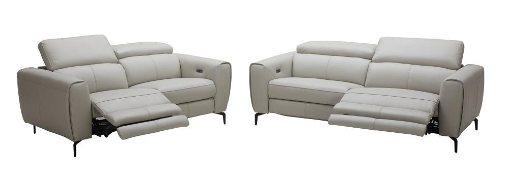 

    
Modern Motion Living Room Sofa Set 2Pcs in Light Grey J&M Lorenzo
