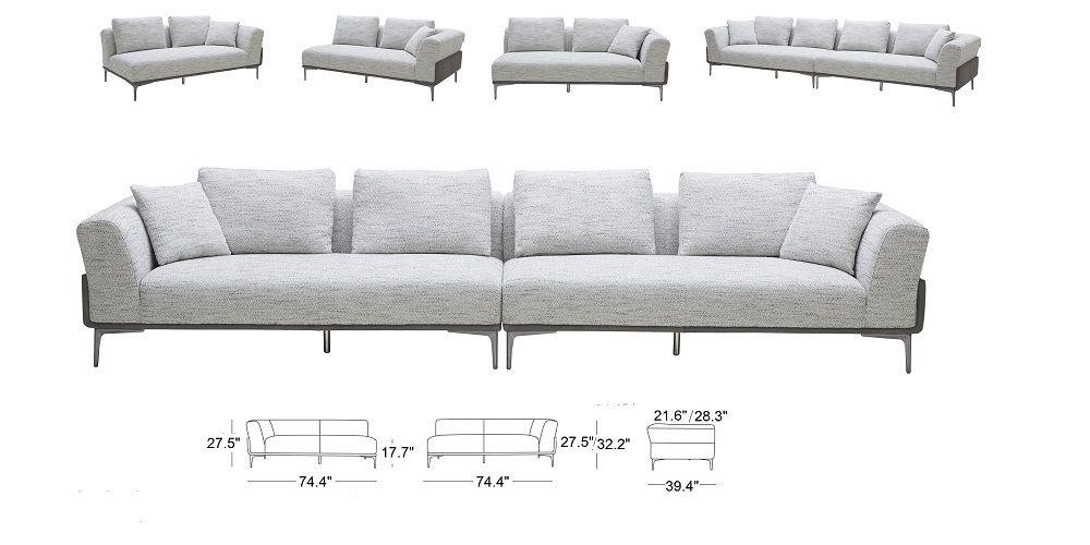 

    
J&M Luna Modern Premium Grey White Textured Fabric Sectional Sofa Contemporary
