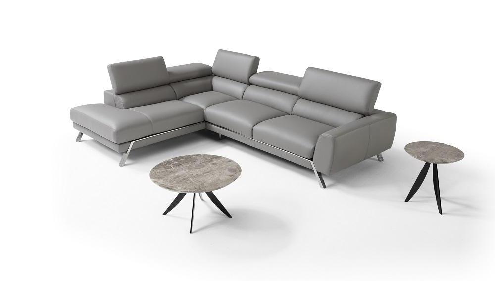 

    
Modern Premium Grey Italian Leather Sectional Sofa LHC J&M Mood
