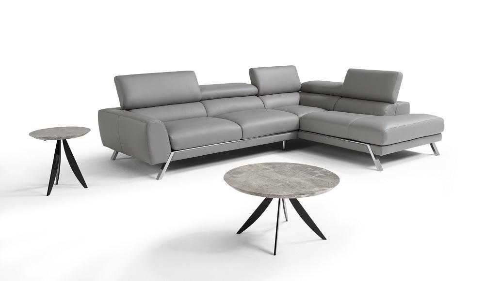 Contemporary Sectional Sofa Mood SKU1828830 in Gray Italian Leather