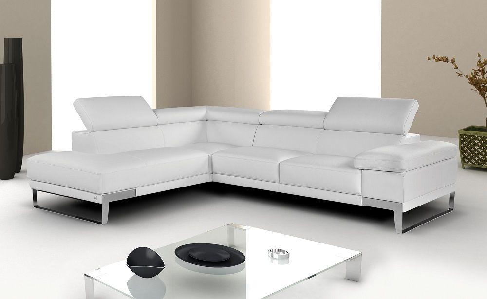 

    
White Top Grain Italian Leather Sectional Sofa LHC Modern J&M Nicoletti
