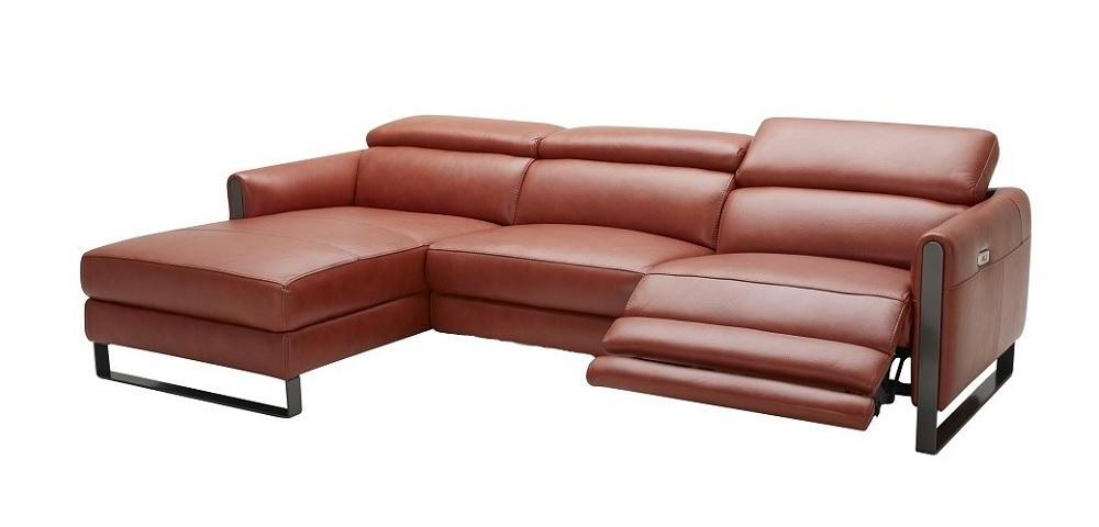 

    
Modern Premium Ochre Leather Motion Sectional Sofa LHC J&M Nina
