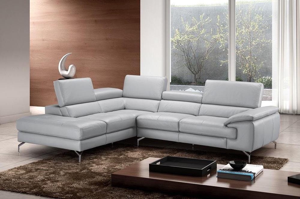 

    
Grey Premium Italian Leather Sectional Sofa LHC Modern J&M Olivia
