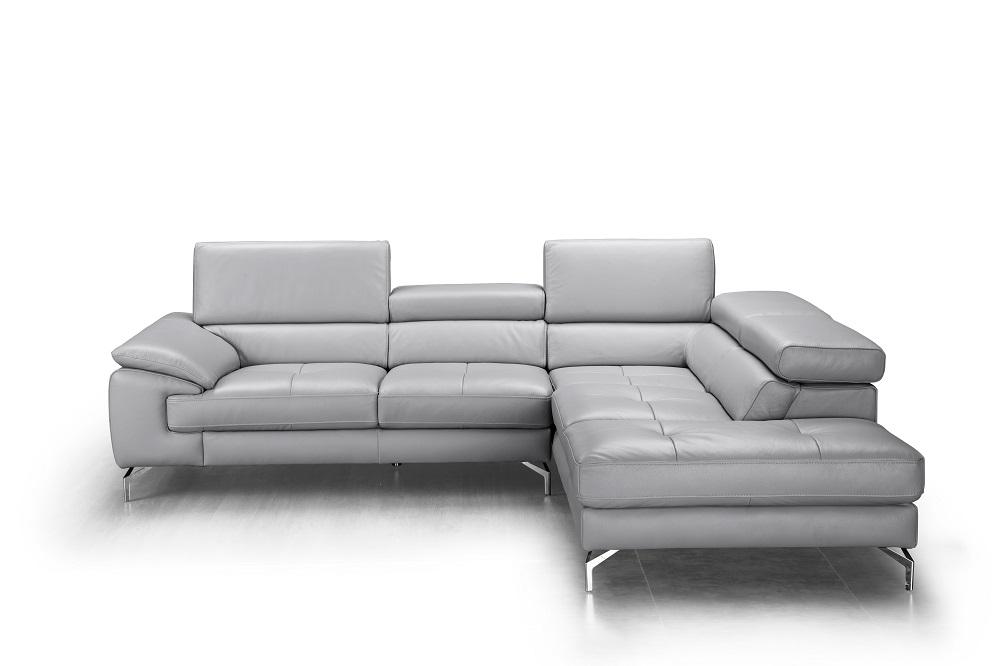 

    
Grey Premium Italian Leather Sectional Sofa RHC Modern J&M Olivia
