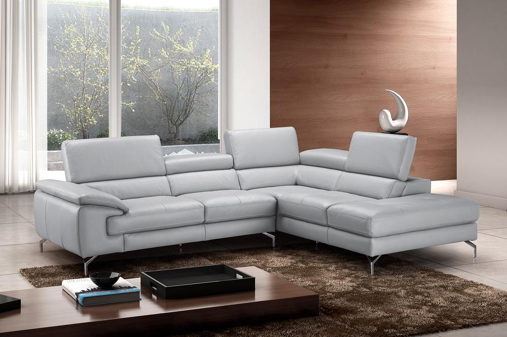 

    
Grey Premium Italian Leather Sectional Sofa RHC Modern J&M Olivia
