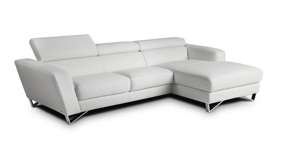 

    
Fashionable White Top Grain Italian Leather Sectional Sofa RHC J&M Sparta Mini
