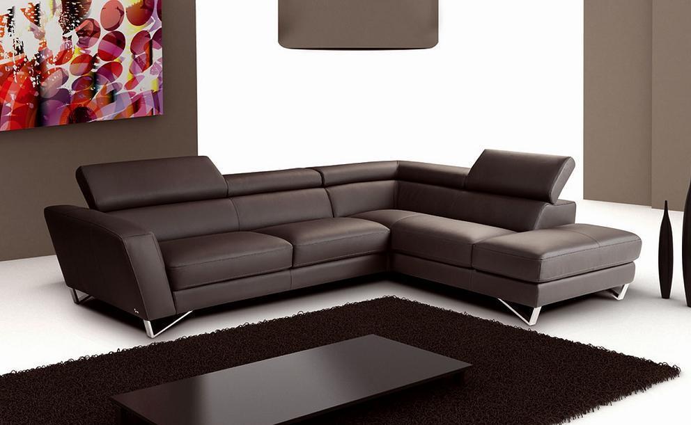 Contemporary Sectional Sofa Sparta SKU1769111 in Chocolate Leather