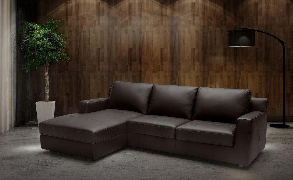 

    
Premium Brown Italian Leather Sectional Sleeper Sofa LHC Modern J&M Taylor
