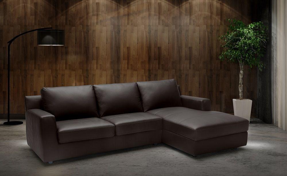 

    
Premium Brown Italian Leather Sectional Sleeper Sofa RHC Modern J&M Taylor
