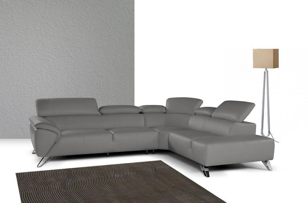 

    
J&M Tesla Modern Grey Premium Thick Italian Leather Sectional Sofa Right Hand  Chase

