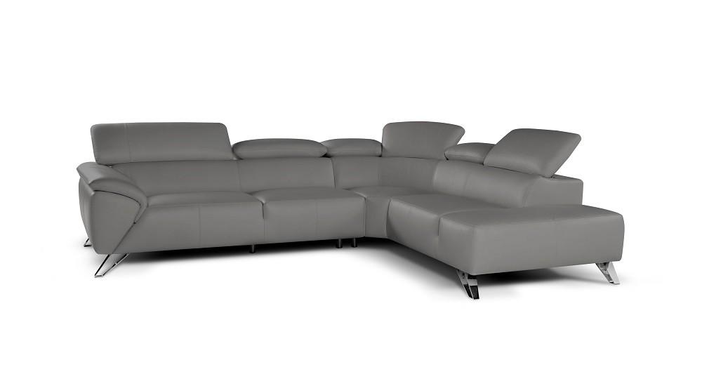 

    
J&M Tesla Modern Grey Premium Thick Italian Leather Sectional Sofa Right Hand  Chase
