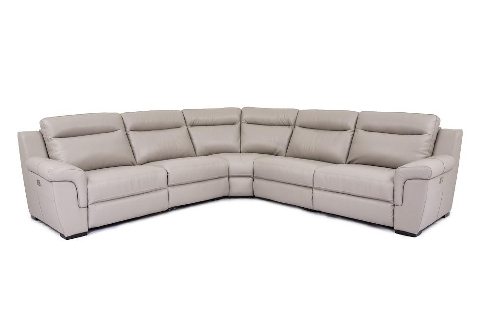 Contemporary, Modern Sectional Sofa Trento SKU18276 in Gray Italian Leather