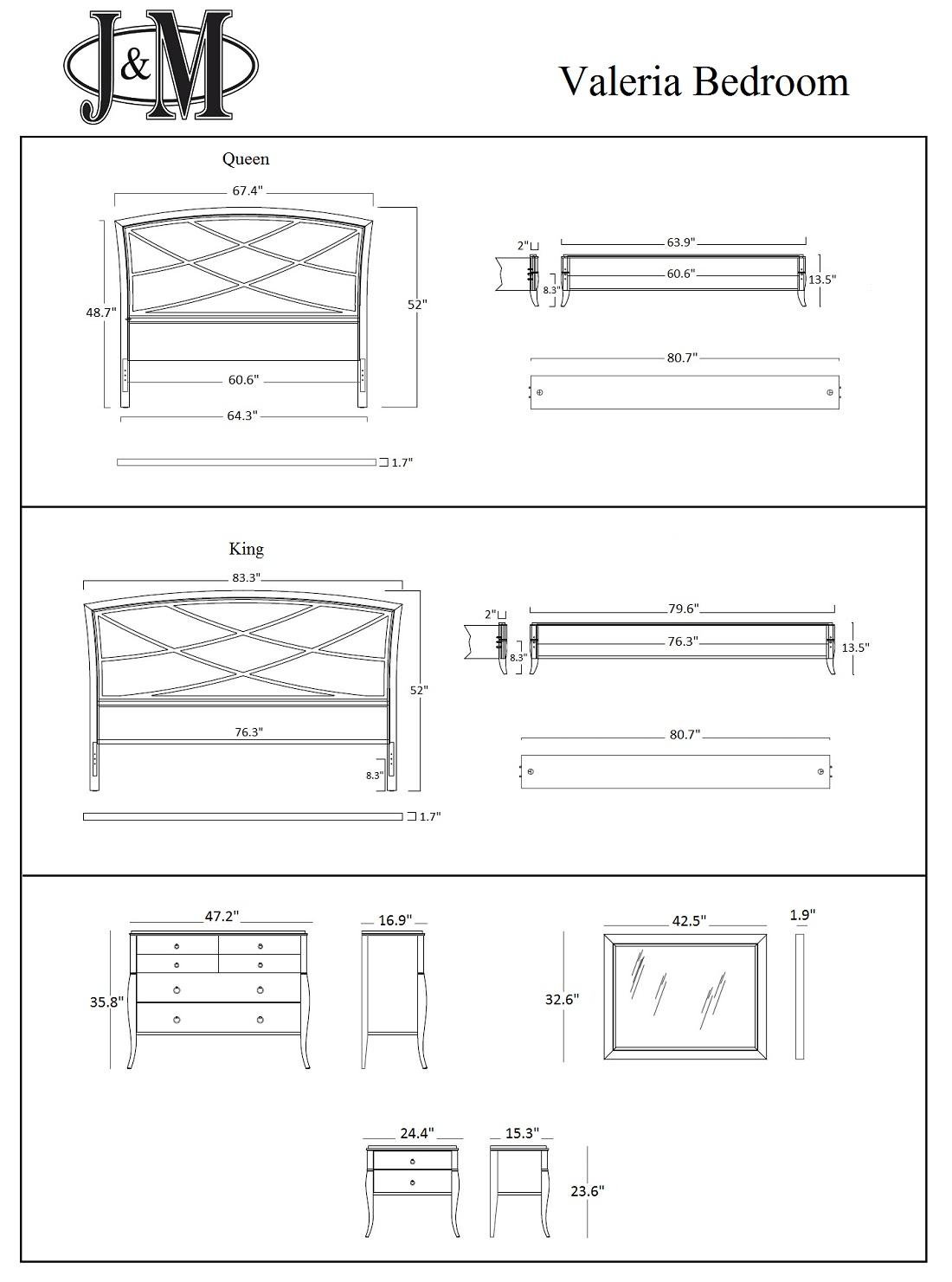 

    
SKU173415-EK-Set-5 J&M Valeria Modern White Finish Solid Wood King Size Bedroom Set 5Pcs
