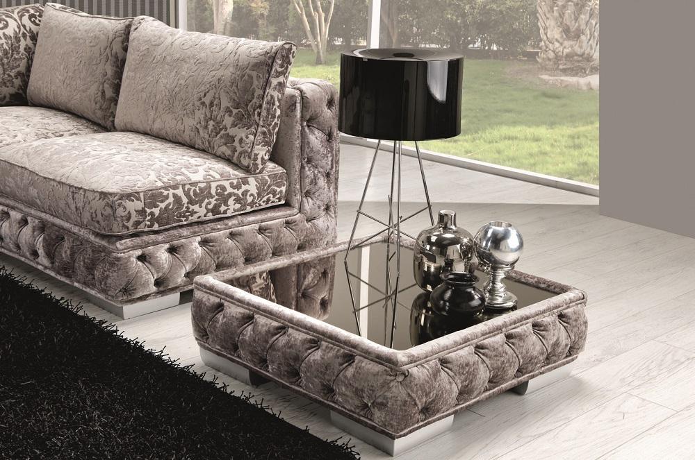 

    
Modern Pearl Grey & Floral Microfiber Fabric Sectional w/Coffee Table J&M Vanity
