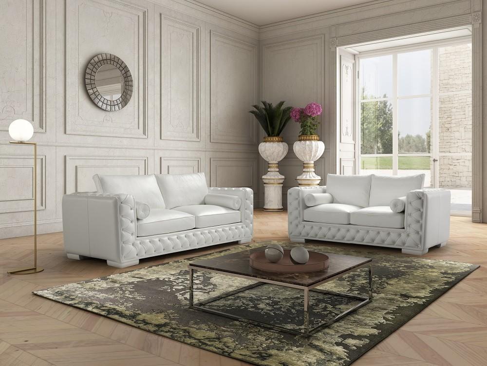 

                    
J&M Furniture Vanity Sofa White Leather Purchase 
