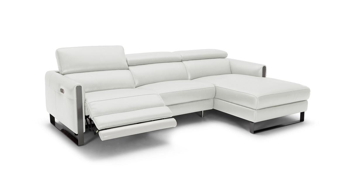 Contemporary Sectional Sofa Vella SKU18277 Sectional-RHC in White Italian Leather