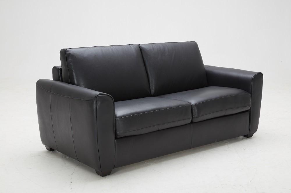 Contemporary Sofa bed Ventura 18232 in Black Leather