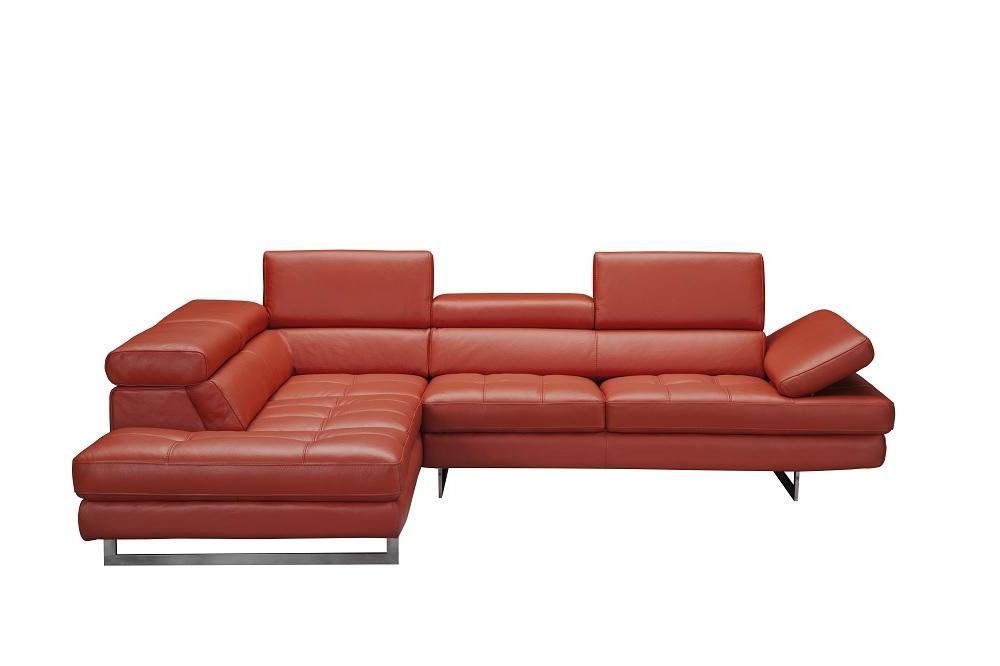 

    
J&M Venus Modern Dark Orange Premium Italian Leather Sectional Sofa LHC
