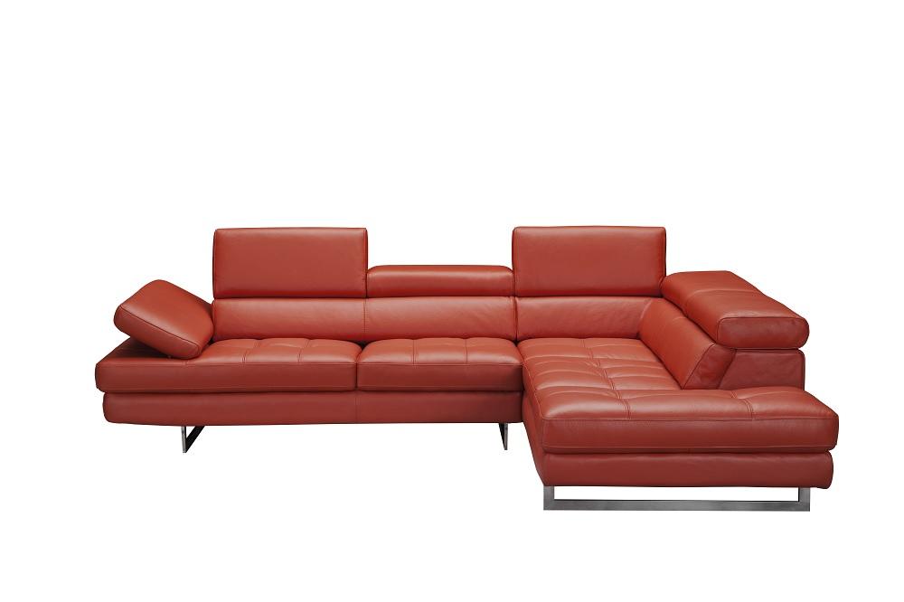 

    
J&M Venus Modern Dark Orange Premium Italian Leather Sectional Sofa RHC
