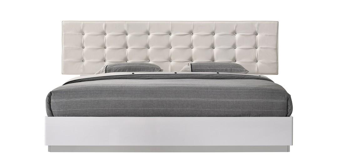 

    
Modern White Lacquer & Premium Leather Full Size Bedroom Set 5Pcs J&M Verona
