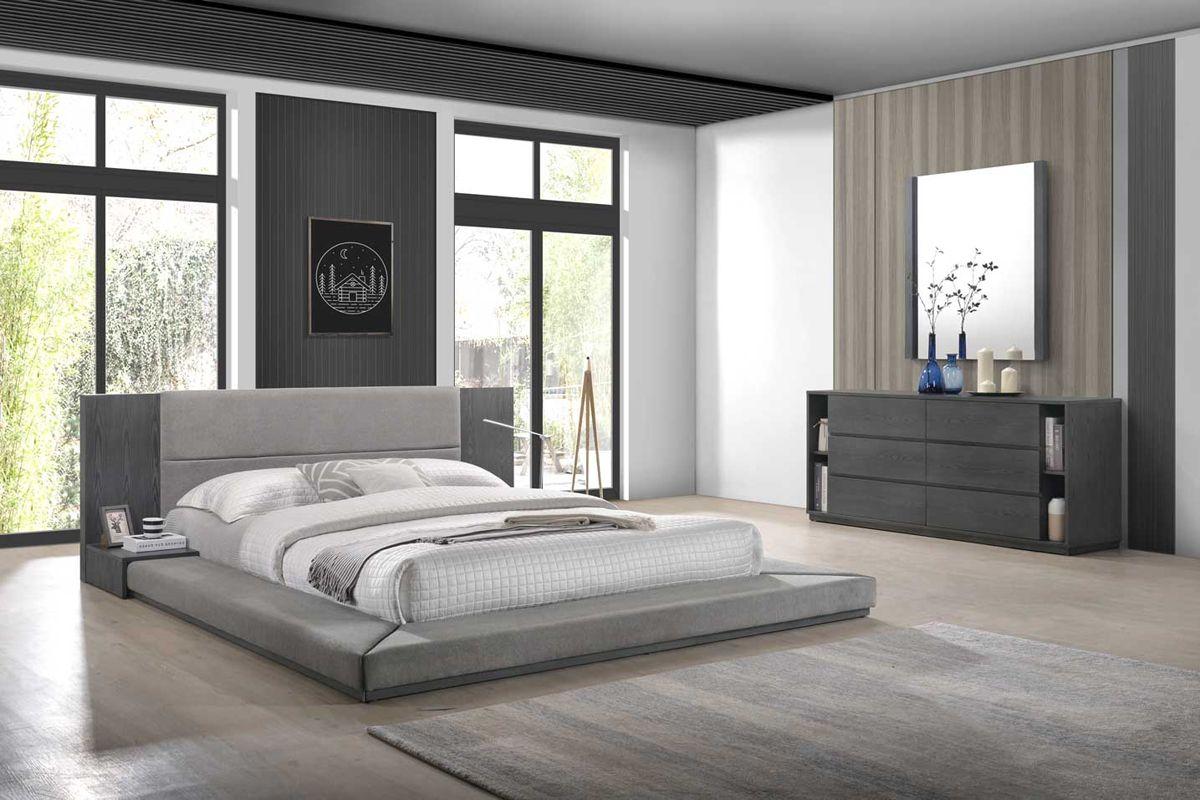 Contemporary, Modern Platform Bedroom Set Jagger VGMABR-55-GRY-SET in Gray Fabric