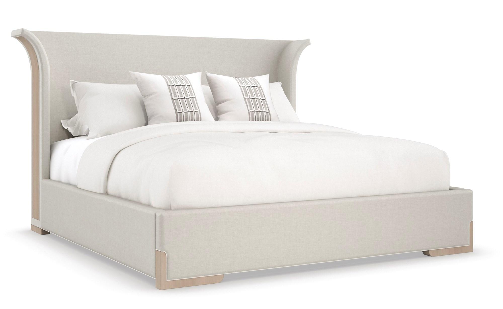 Contemporary Platform Bed BEAUTY SLEEP-KING CLA-021-102 in Light Gray 