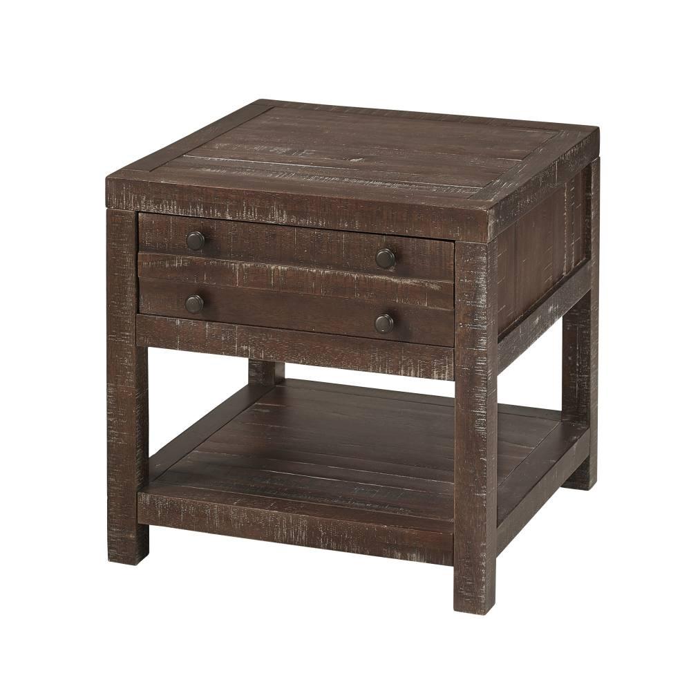 

    
Java Finish Plank End Table with Shelf Rustic TOWNSEND by Modus Furniture
