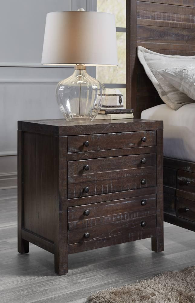 

                    
Buy Java Finish Solid Hardwood Panel King Bedroom Set 5Pcs w/Chest TOWNSEND by Modus Furniture
