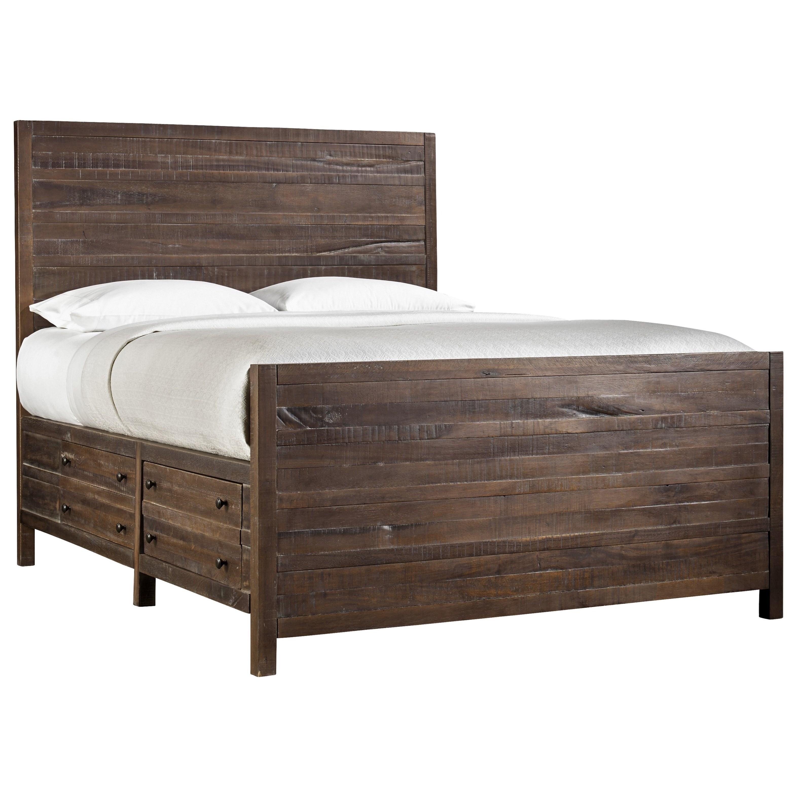 Contemporary Storage Bed TOWNSEND 8T06D6 in Java 