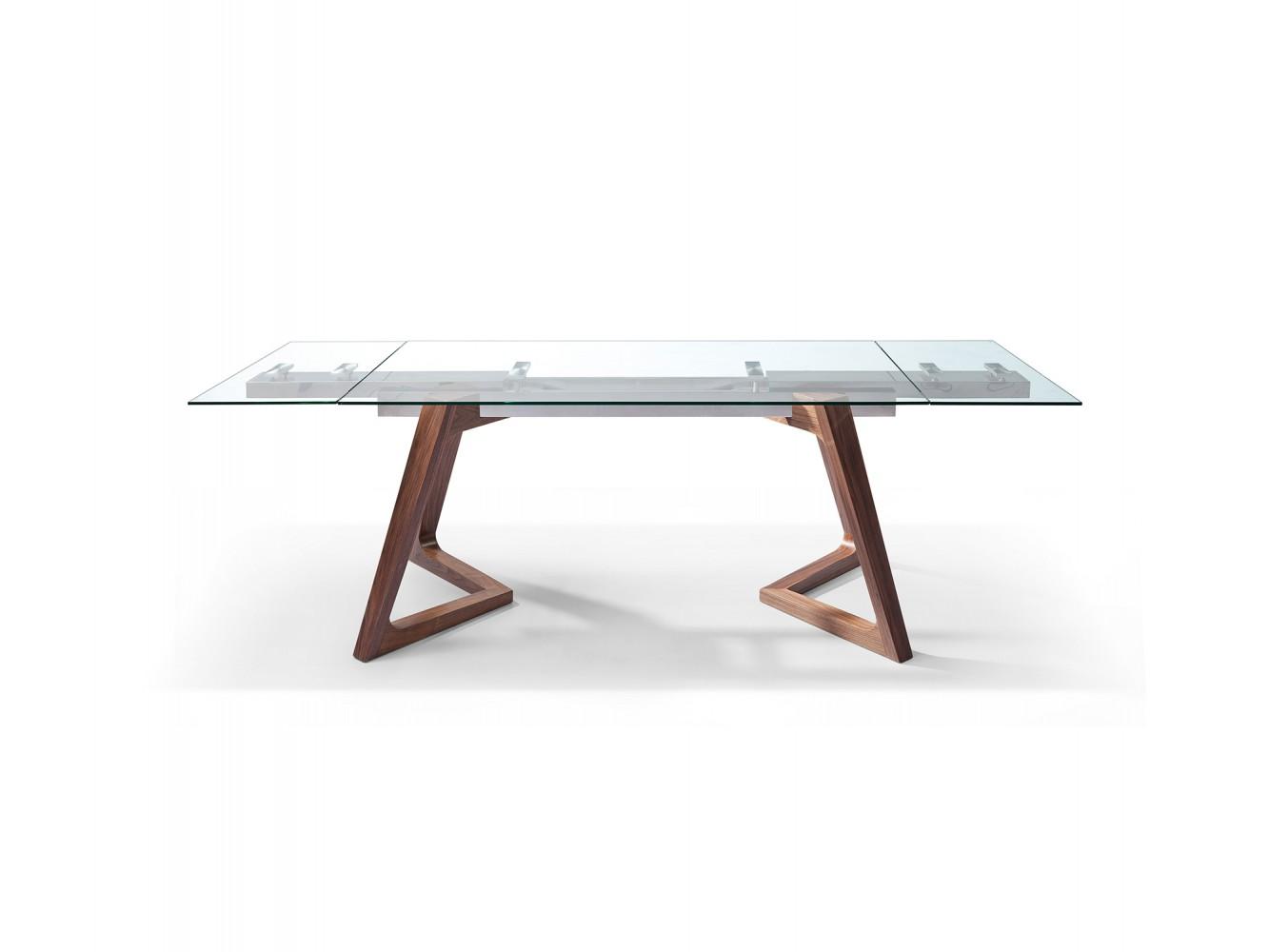 Contemporary, Modern Dining Table Jeterson Jeterson DT in Clear, Walnut 