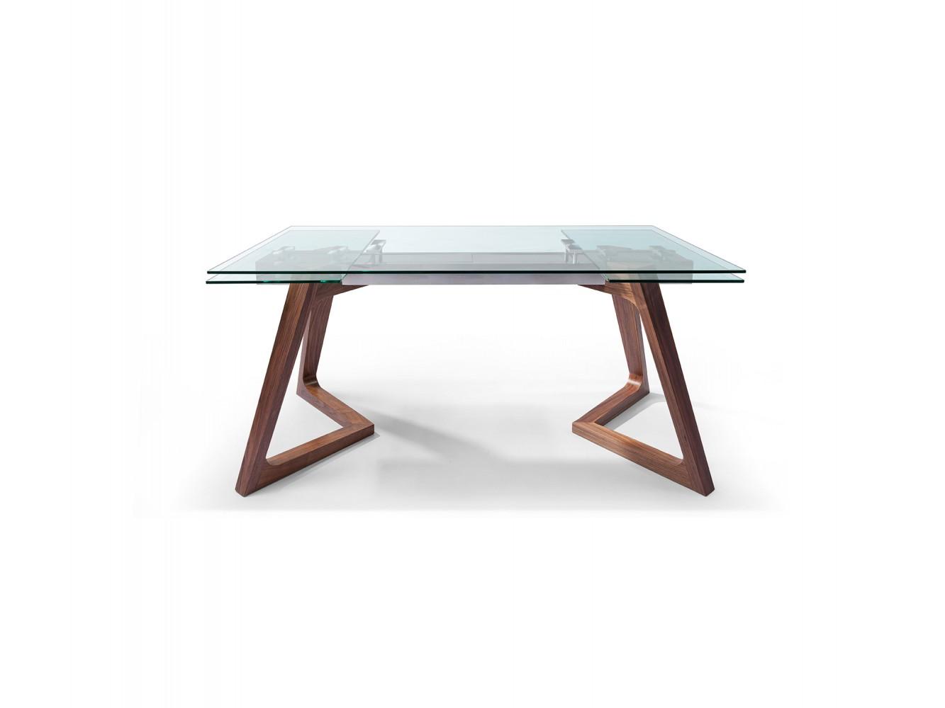 

    
Jeterson Tempered Clear Glass Top Extendable Dining Table Contemporary Modern
