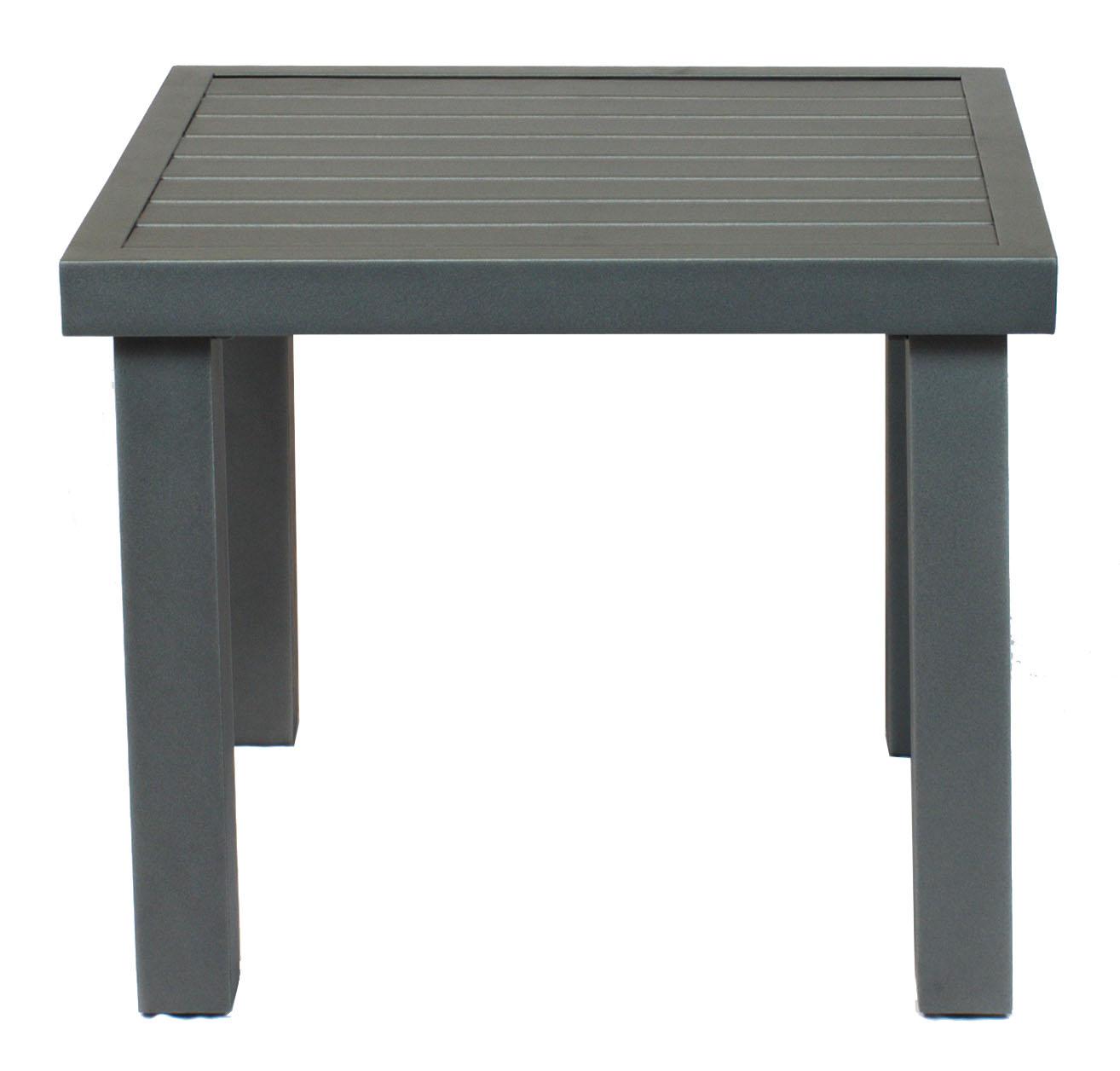 Contemporary Outdoor Accent Table Jolee SQATJL25 in Gray Aluminium