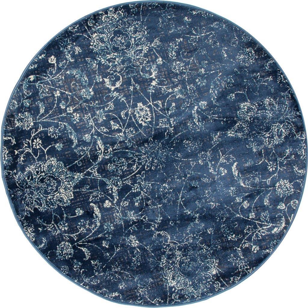 

    
Kanpur Ethereal Steel Blue 5 ft. 3 in. Round Area Rug by Art Carpet

