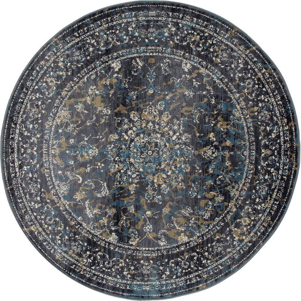 

    
Kanpur Invitation Gray 5 ft. 3 in. Round Area Rug by Art Carpet
