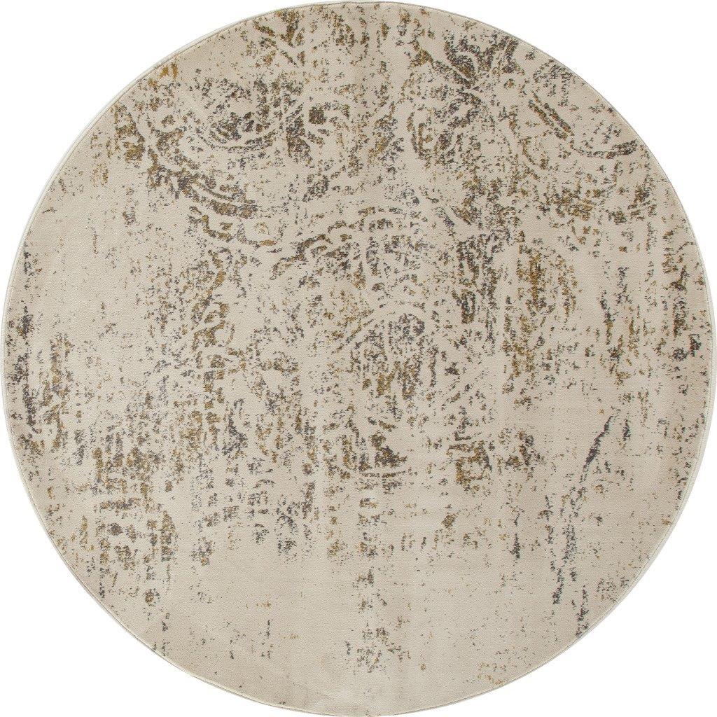 

    
Kanpur Weathered Block Yellow 5 ft. 3 in. Round Area Rug by Art Carpet
