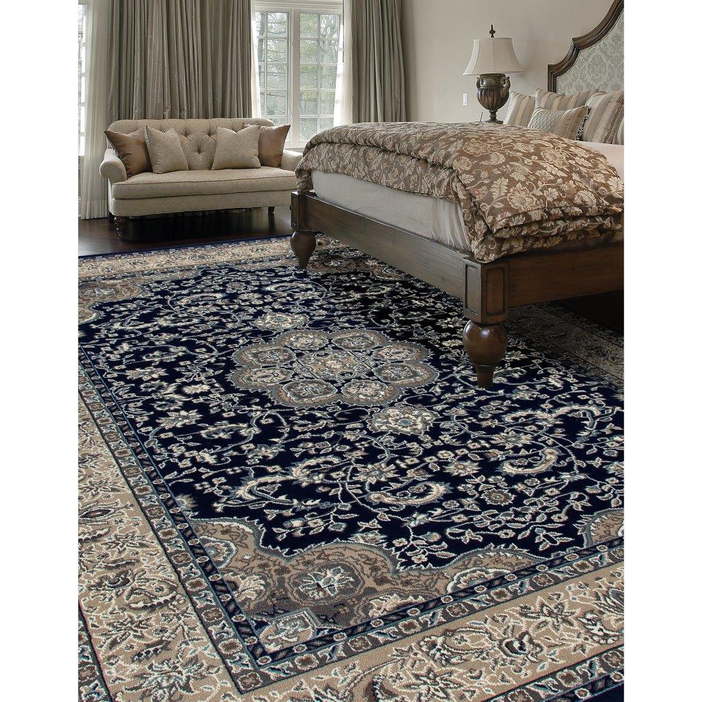 

    
Keene Center Glow Navy 7 ft. 10 in. Round Area Rug by Art Carpet
