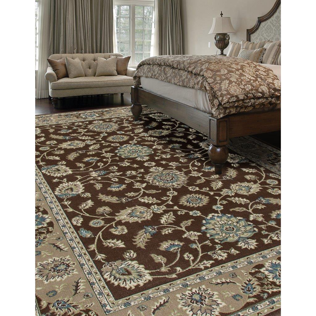 

    
Keene Jacobean Border Brown 5 ft. 3 in. Round Area Rug by Art Carpet
