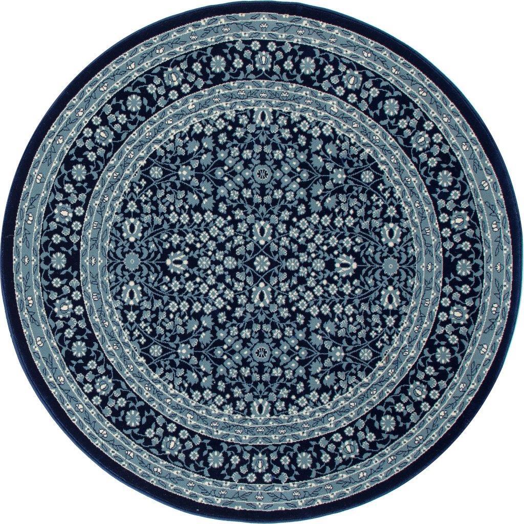 

    
Keene Microfloral Navy 5 ft. 3 in. Round Area Rug by Art Carpet
