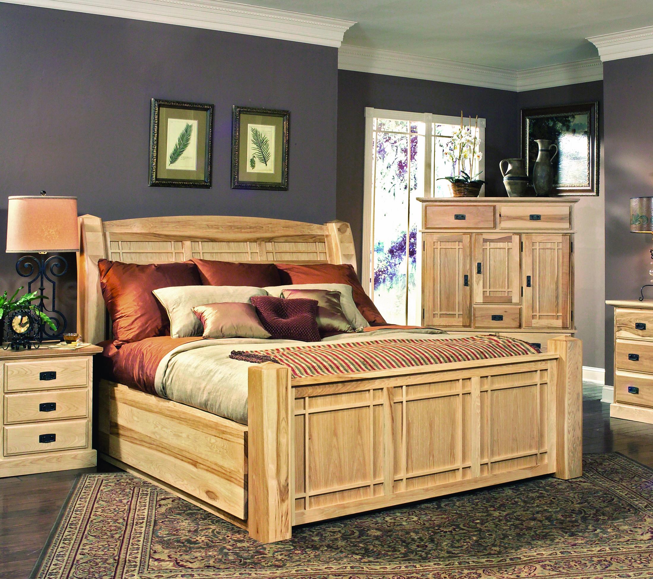 

    
King Arch Storage Bed Hickory Solid Wood AHINT5171 A-America Amish Highlands
