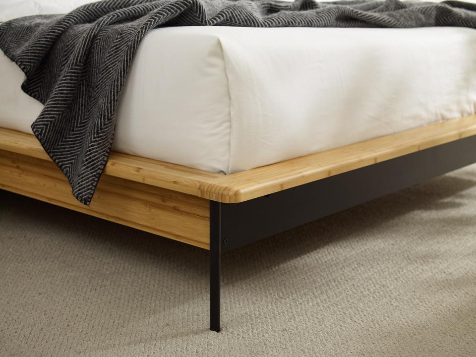 

                    
Buy King Platform Bedroom Set 3Pcs  Wheat Bamboo Grey Fabric Modern Santa Cruz by Greenington
