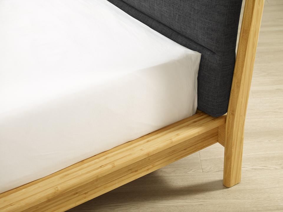 

    
 Order  King Platform Bedroom Set 3Pcs  Wheat Bamboo Grey Fabric Modern Santa Cruz by Greenington
